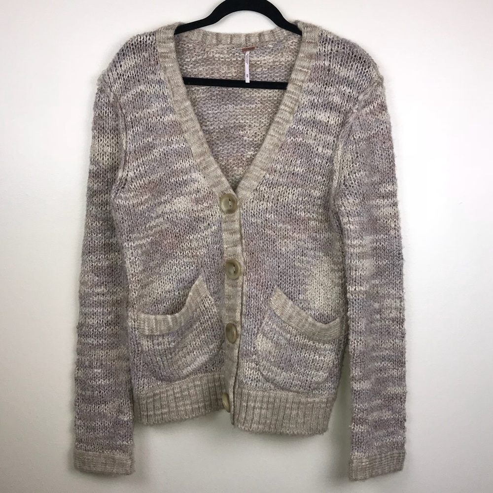 Free People Chunky Knit Button Up Cardigan